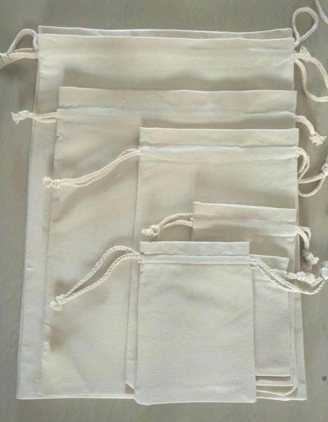 Drawstring Calico Bags Double Drawstring 100% cotton calico bags – Geomax International ...